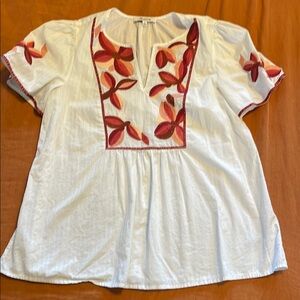 Madewell Embroidered Floral Top